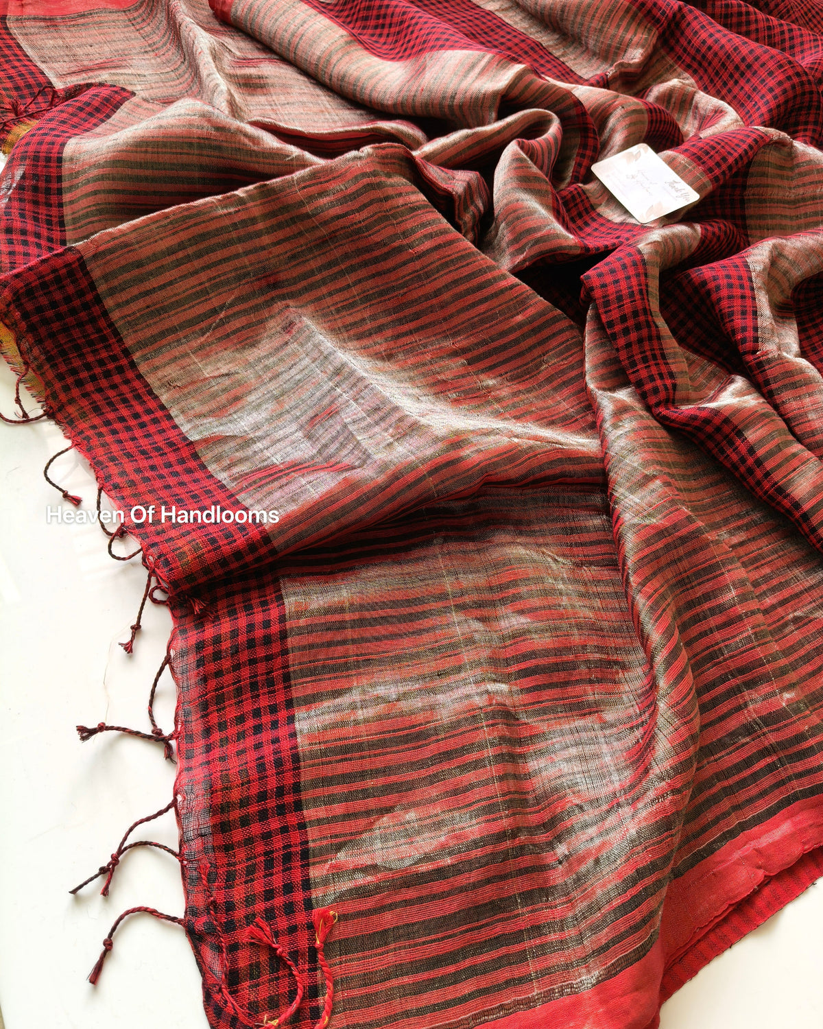 Linen by Linen - Maroon Micro Check