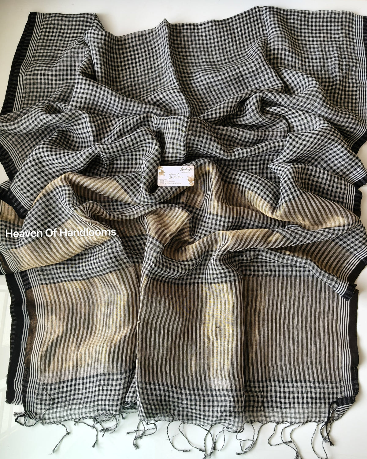 Linen by Linen - Black And White Micro Check