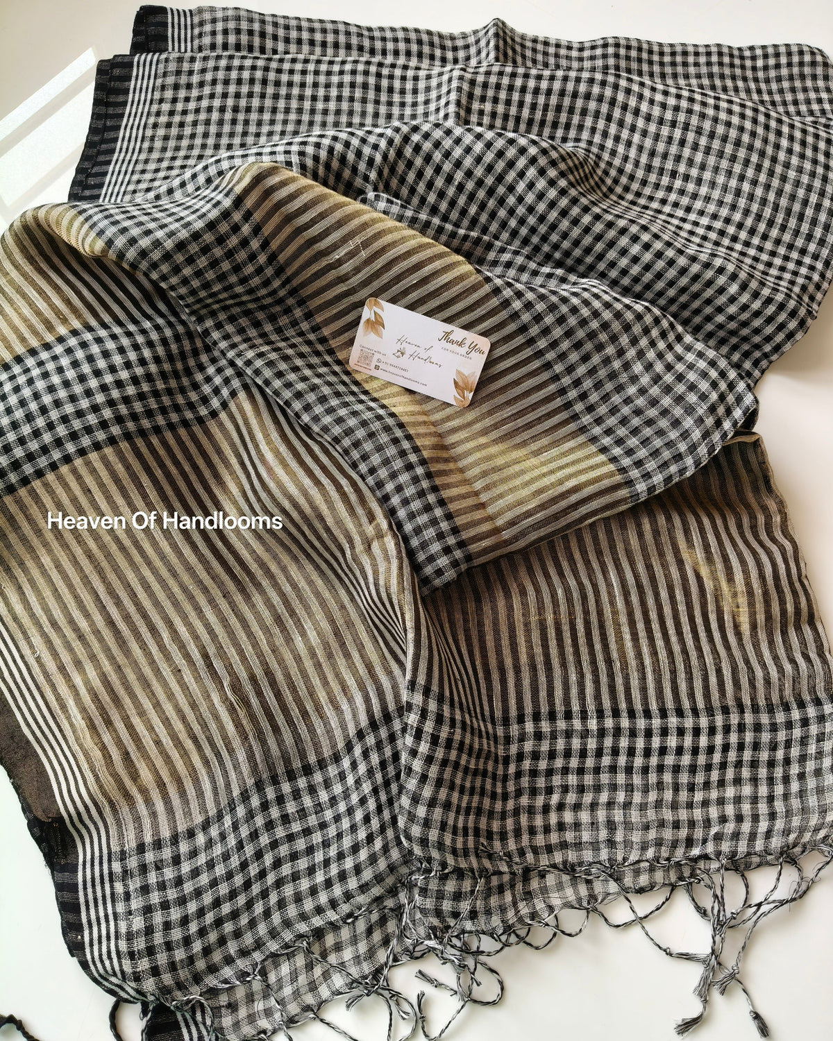 Linen by Linen - Black And White Micro Check