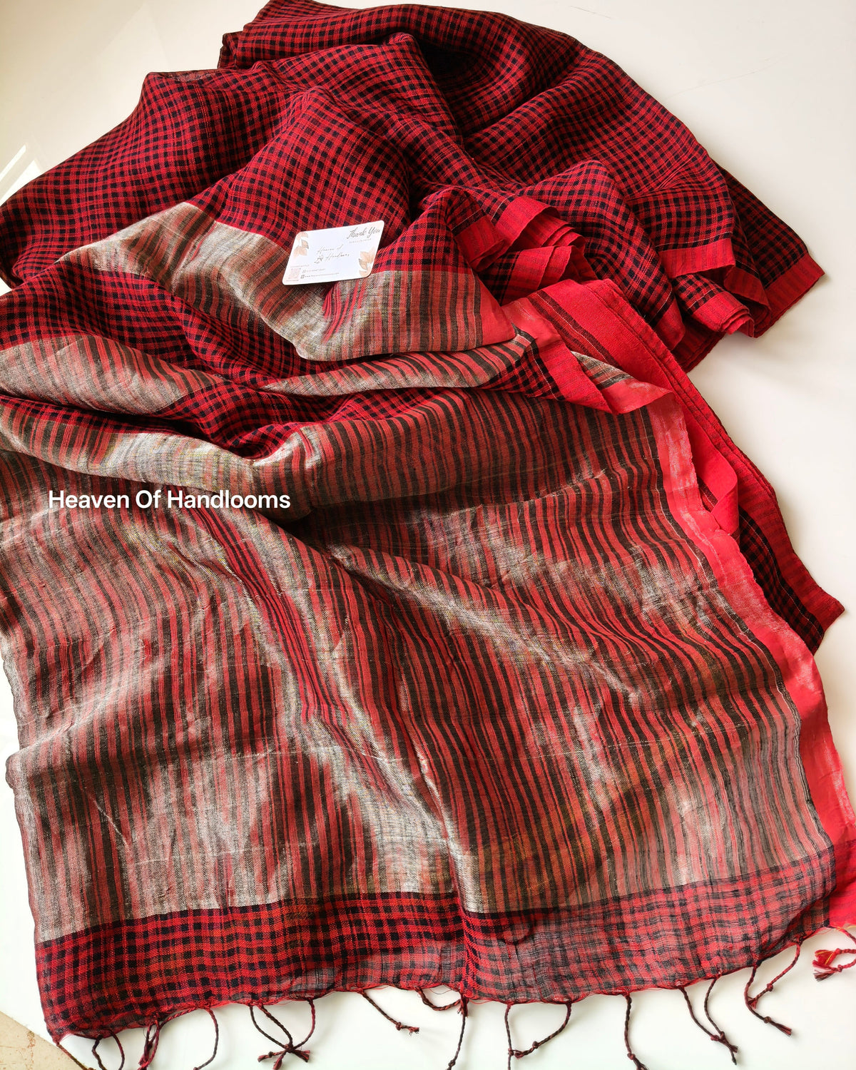 Linen by Linen - Maroon Micro Check