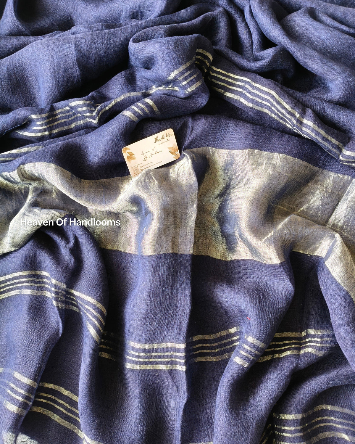 Linen by Linen - Navy Pink Border