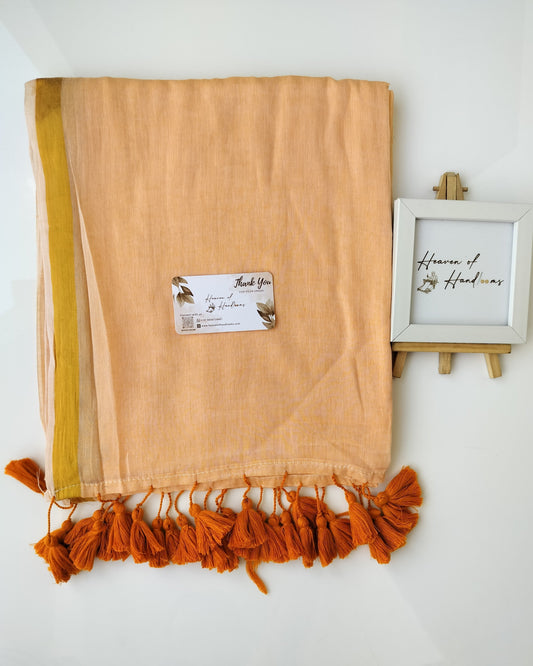 Contemporary Saree - Macaroon with Golden Border