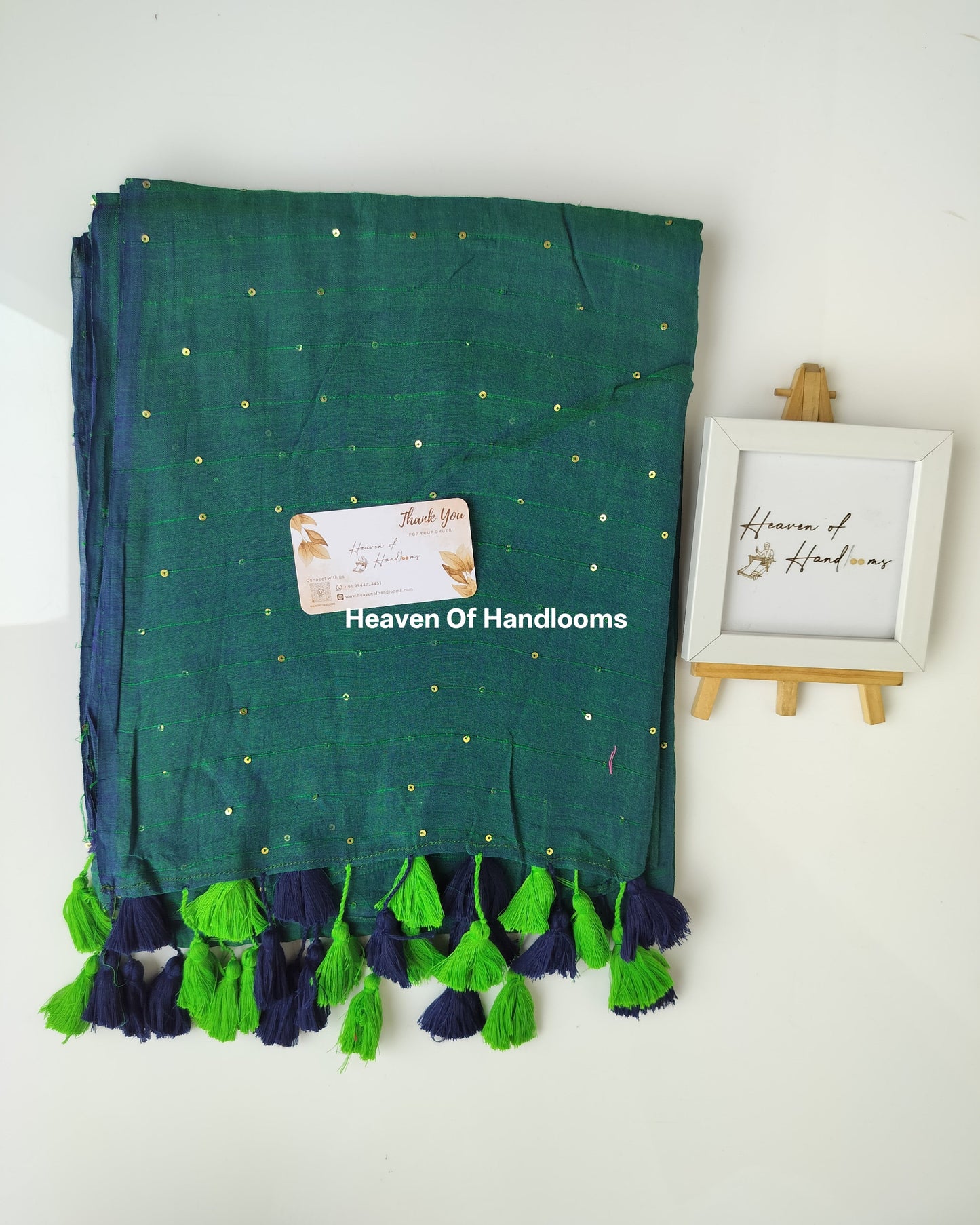 Contemporary Saree - Peacock Green Jonaki