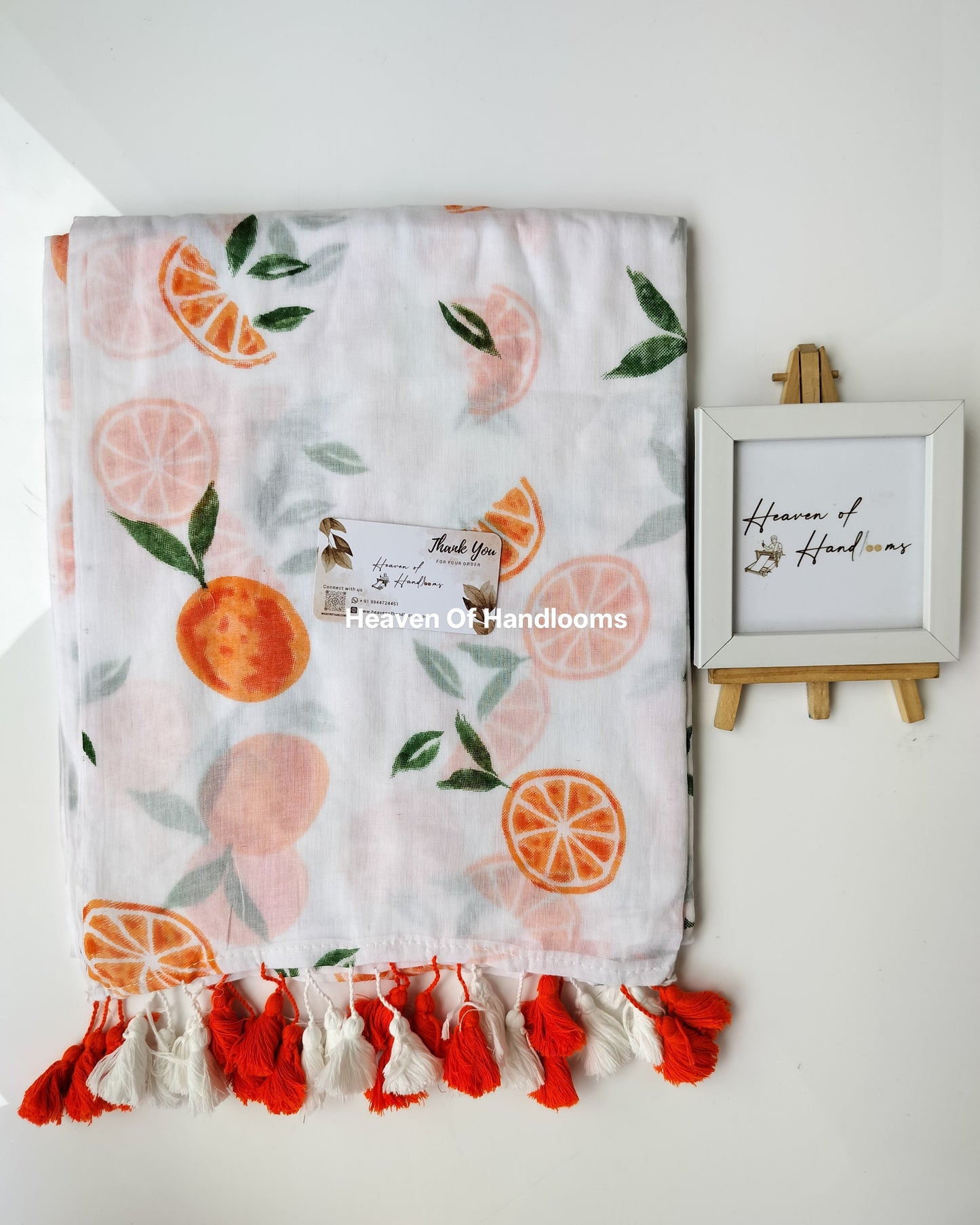 Printed Saree - Oranges