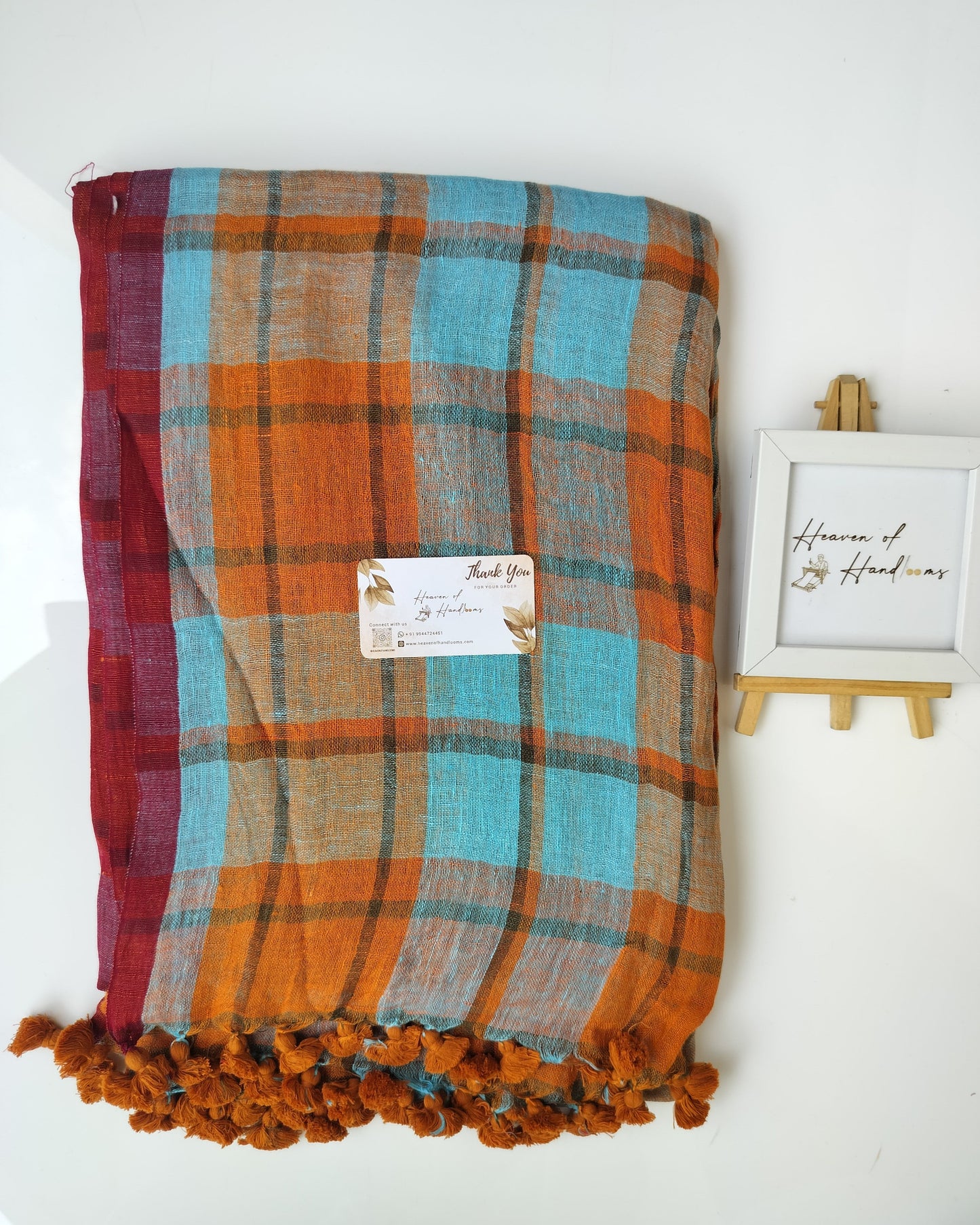 Linen by Linen - Orange Sky Checked