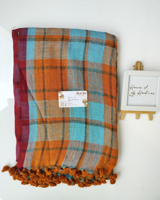 Linen by Linen - Orange Sky Checked