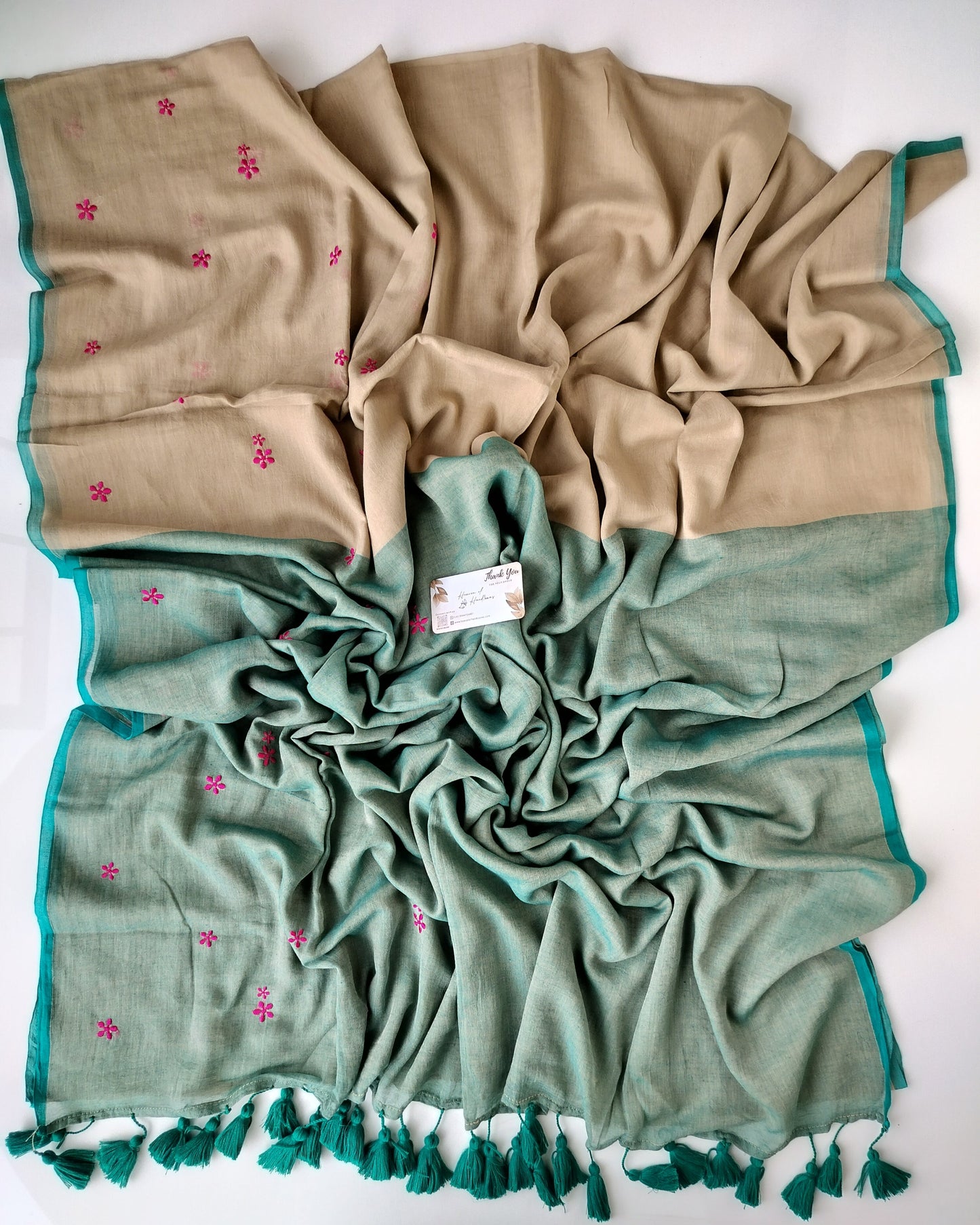 Festive Saree - Grey Pink Floral