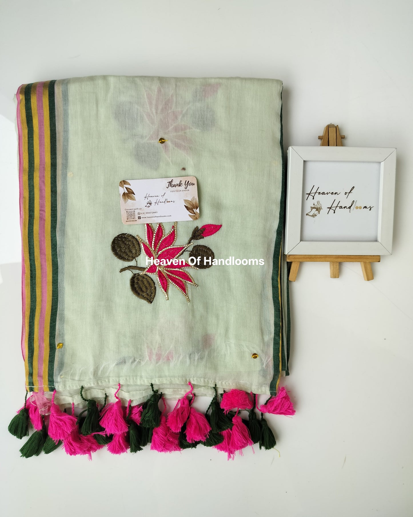 Festive Saree - Basil Lotus