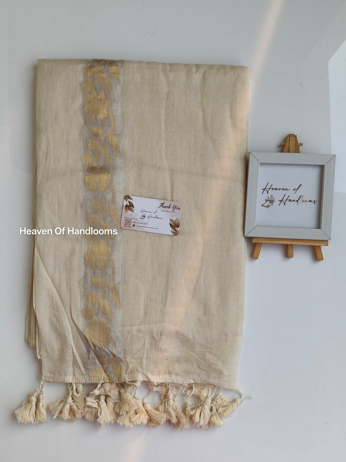Onam-Vishu Saree - Cream Rose Border