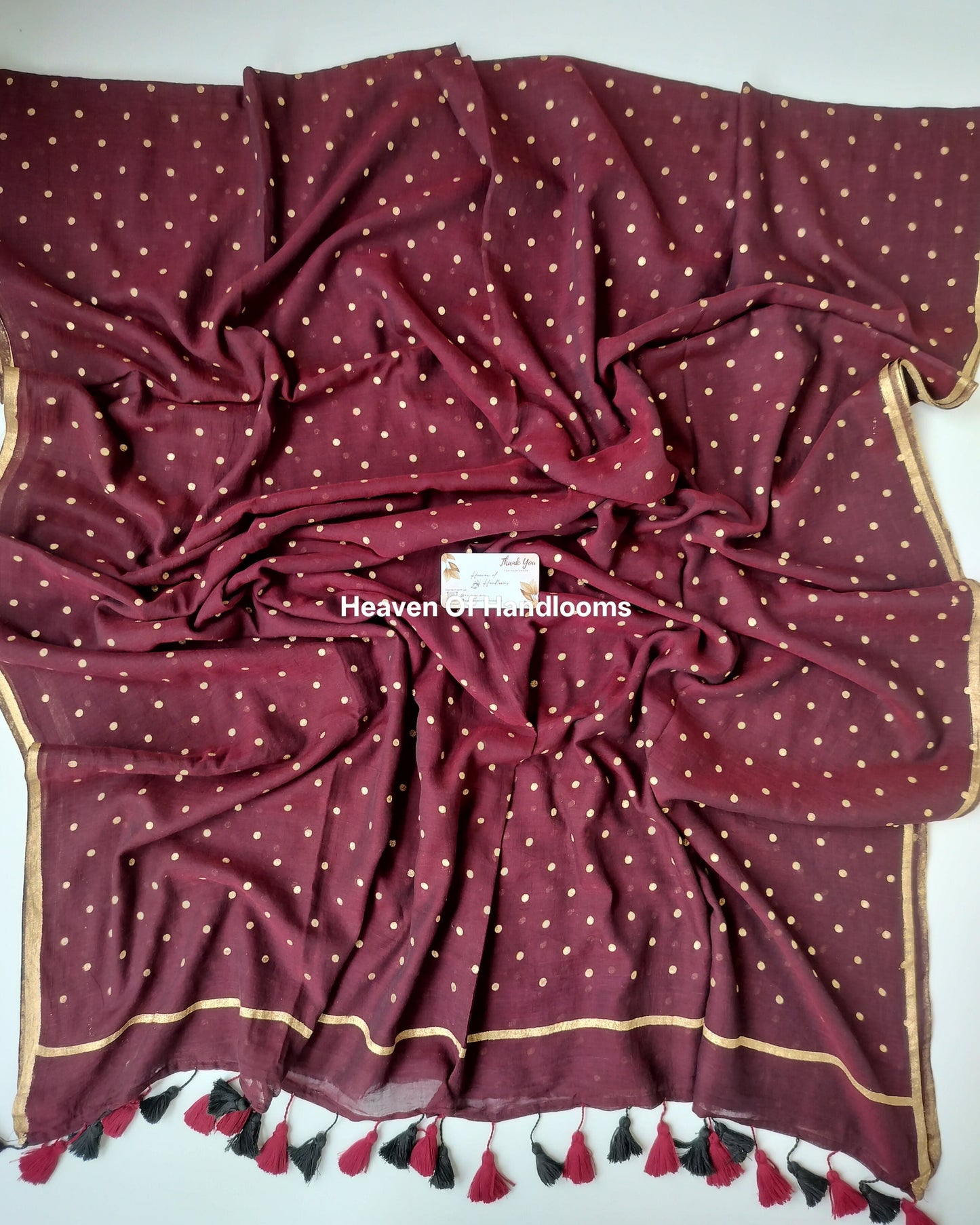 Printed Saree -  Marron Oak