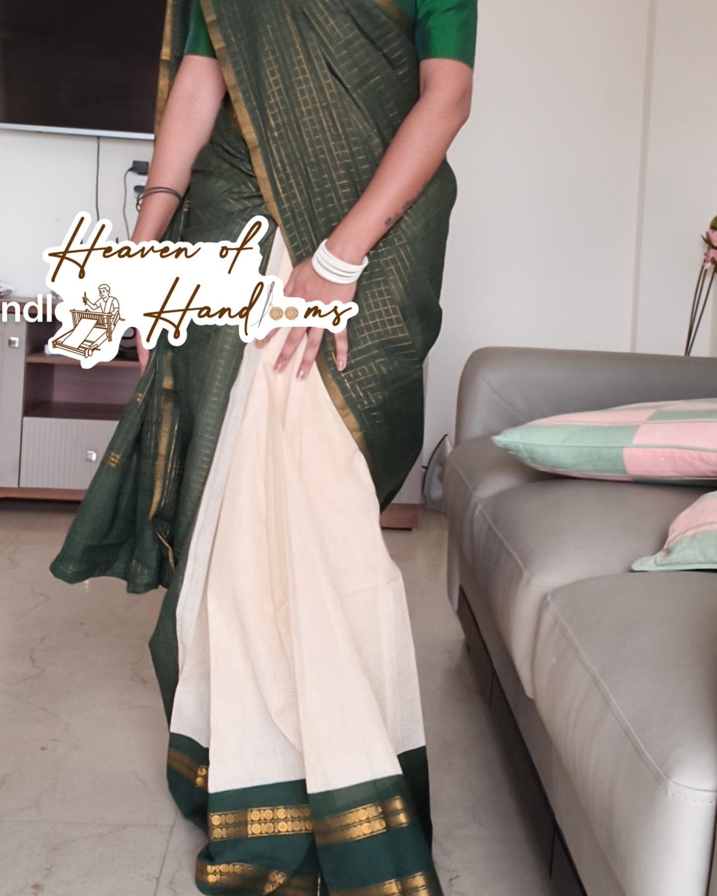 Green Pallu Ruthratcham