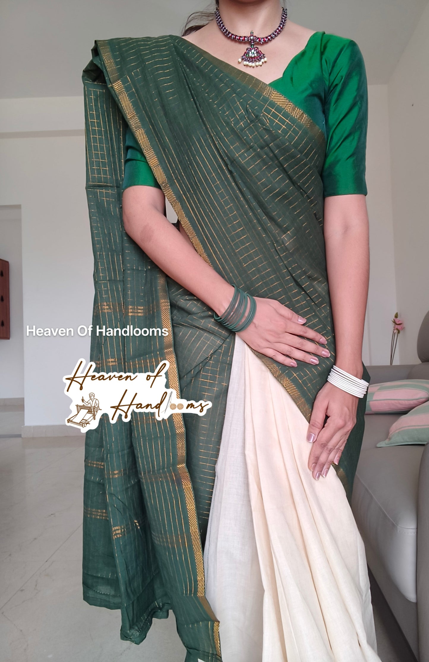 Green Pallu Ruthratcham