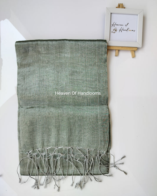 Tissue Saree - Muted Green