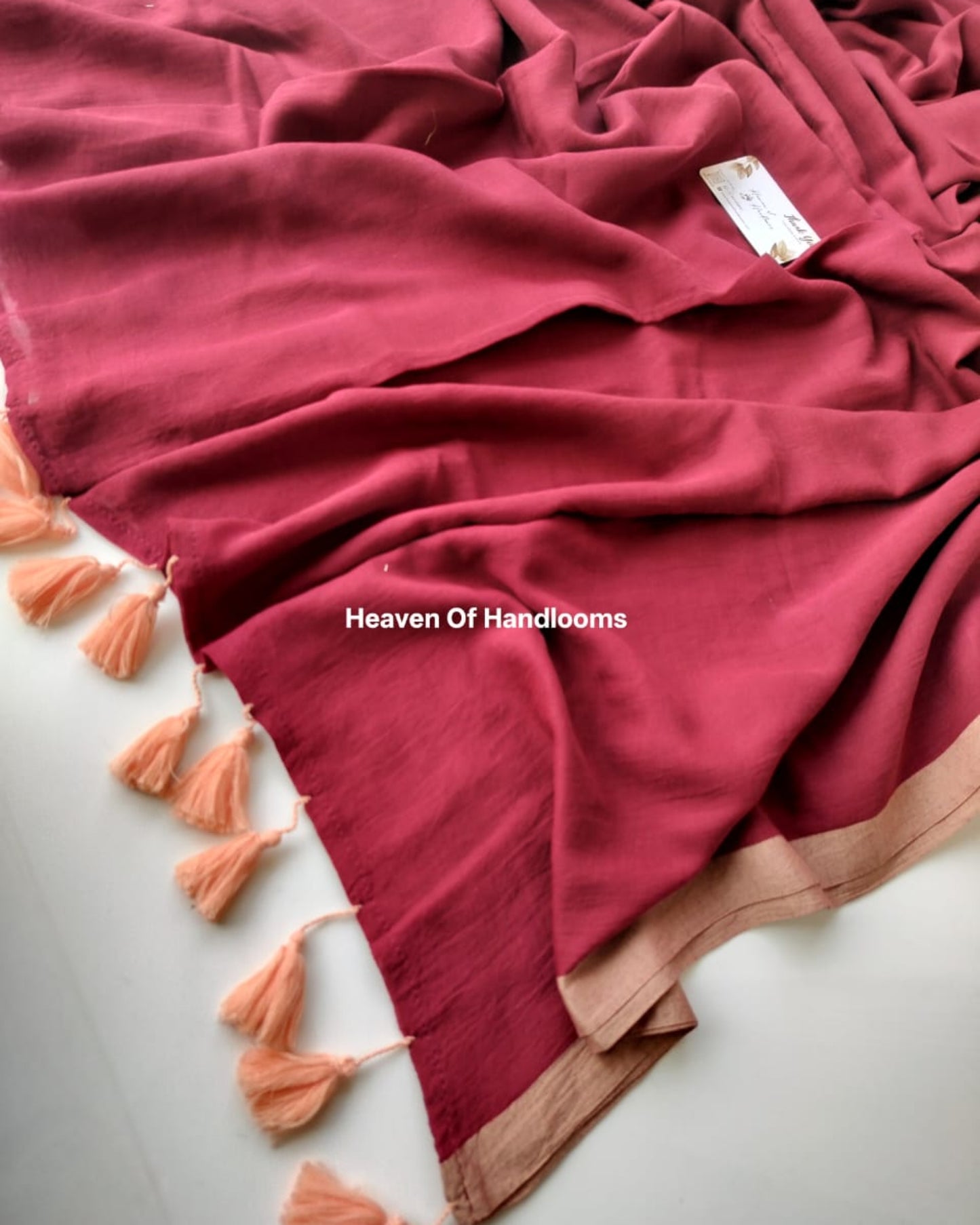 Plain Mul Saree - Carnberry