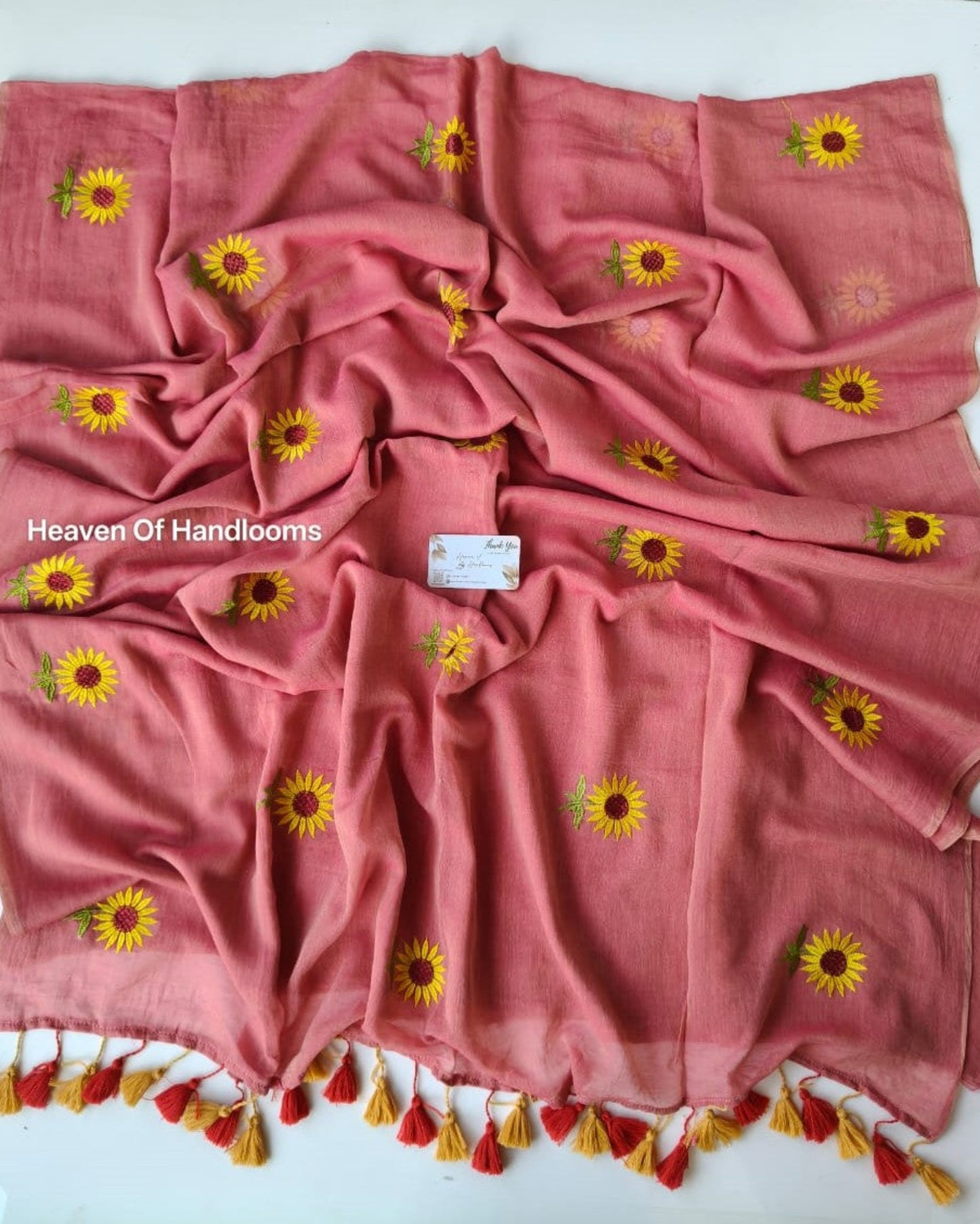 Embroidery Saree - Dual Sunflower