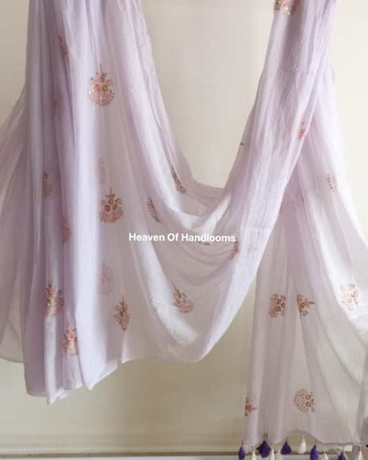 Festive Saree - Lilac Rangoli