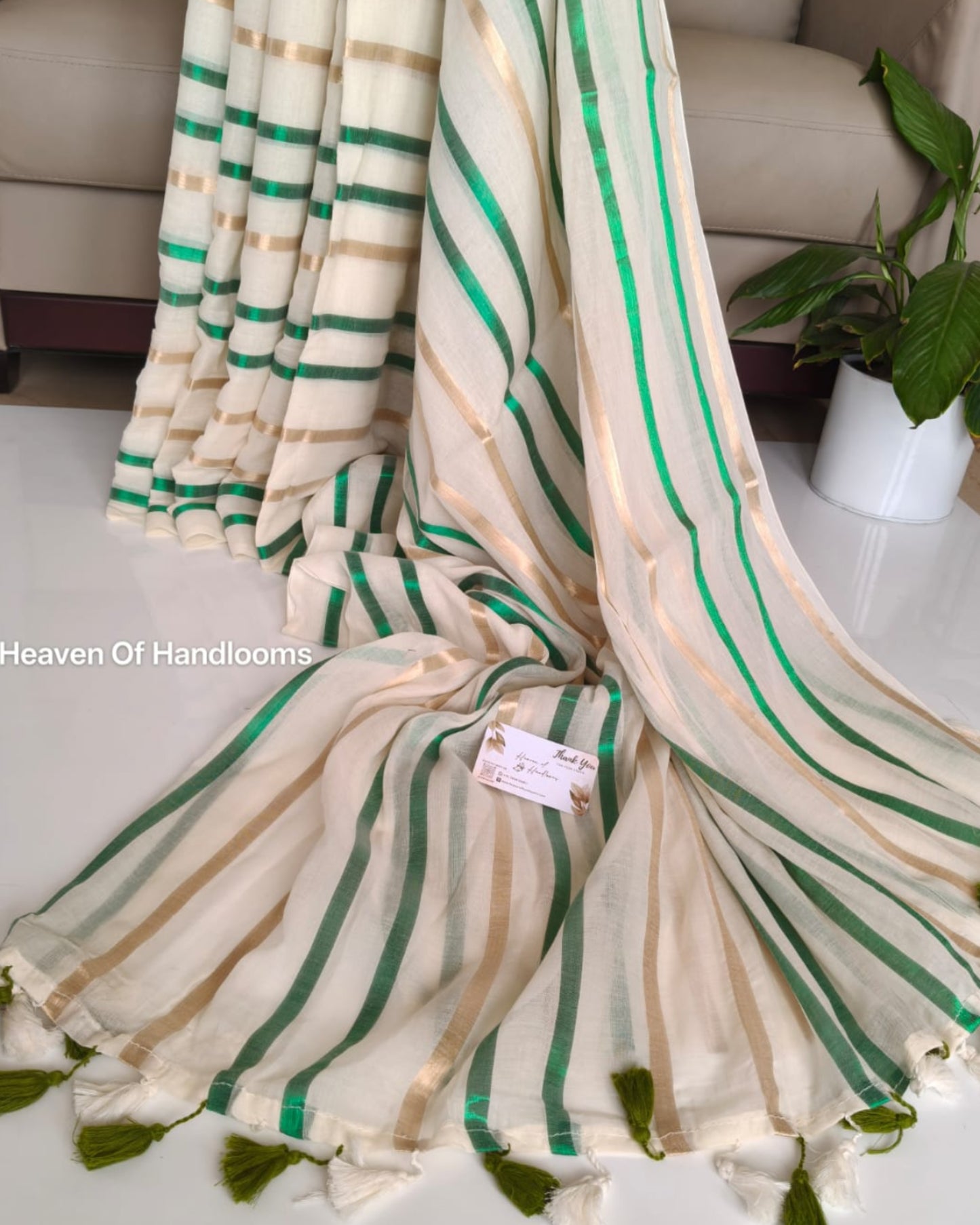 Onam-Vishu Saree - Green Zari