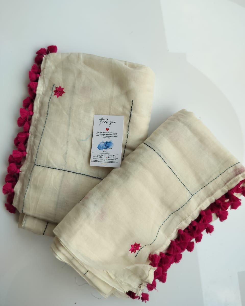 Onam-Vishu Saree - Checked Emb