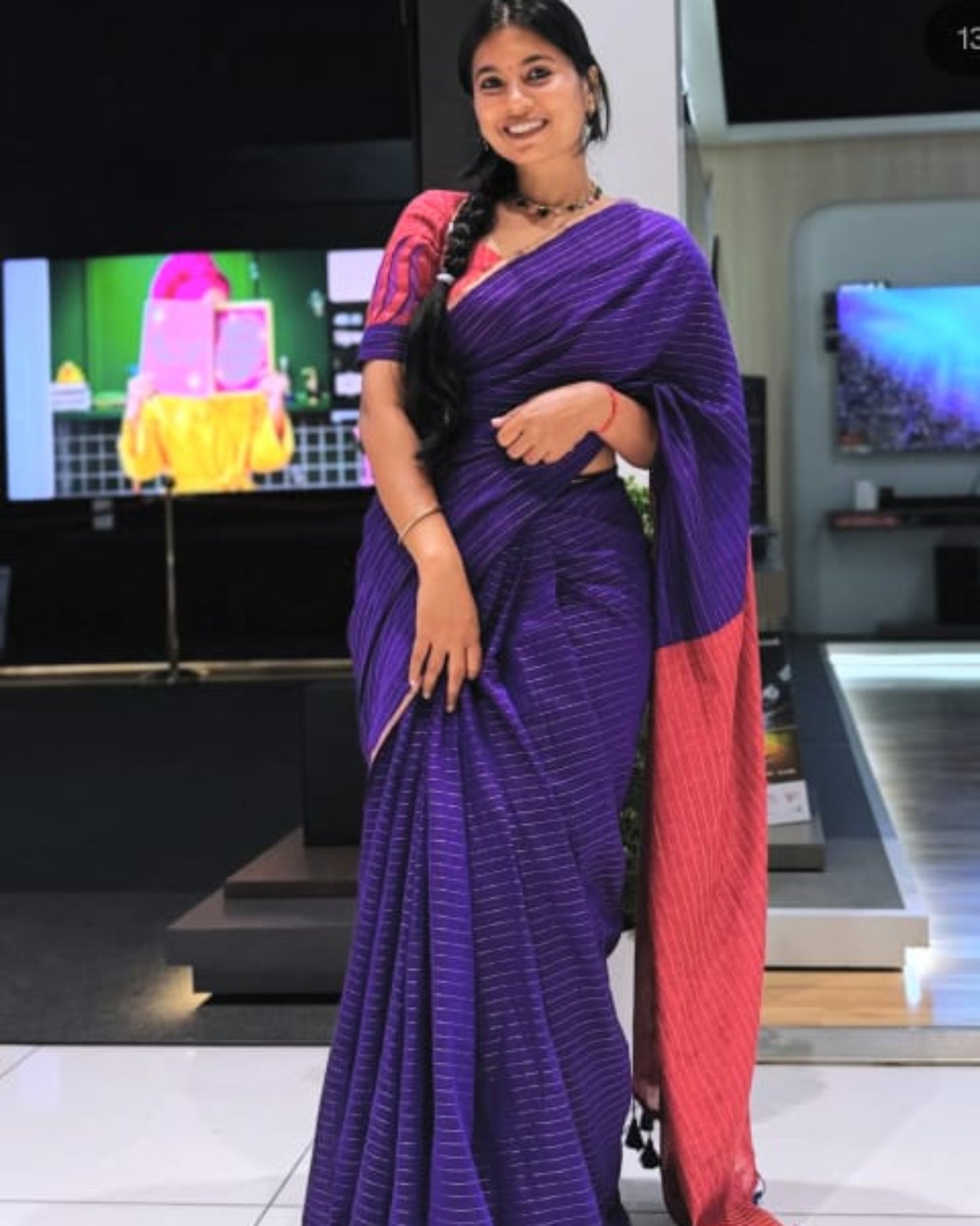 Festive Saree - Vibrant Purple