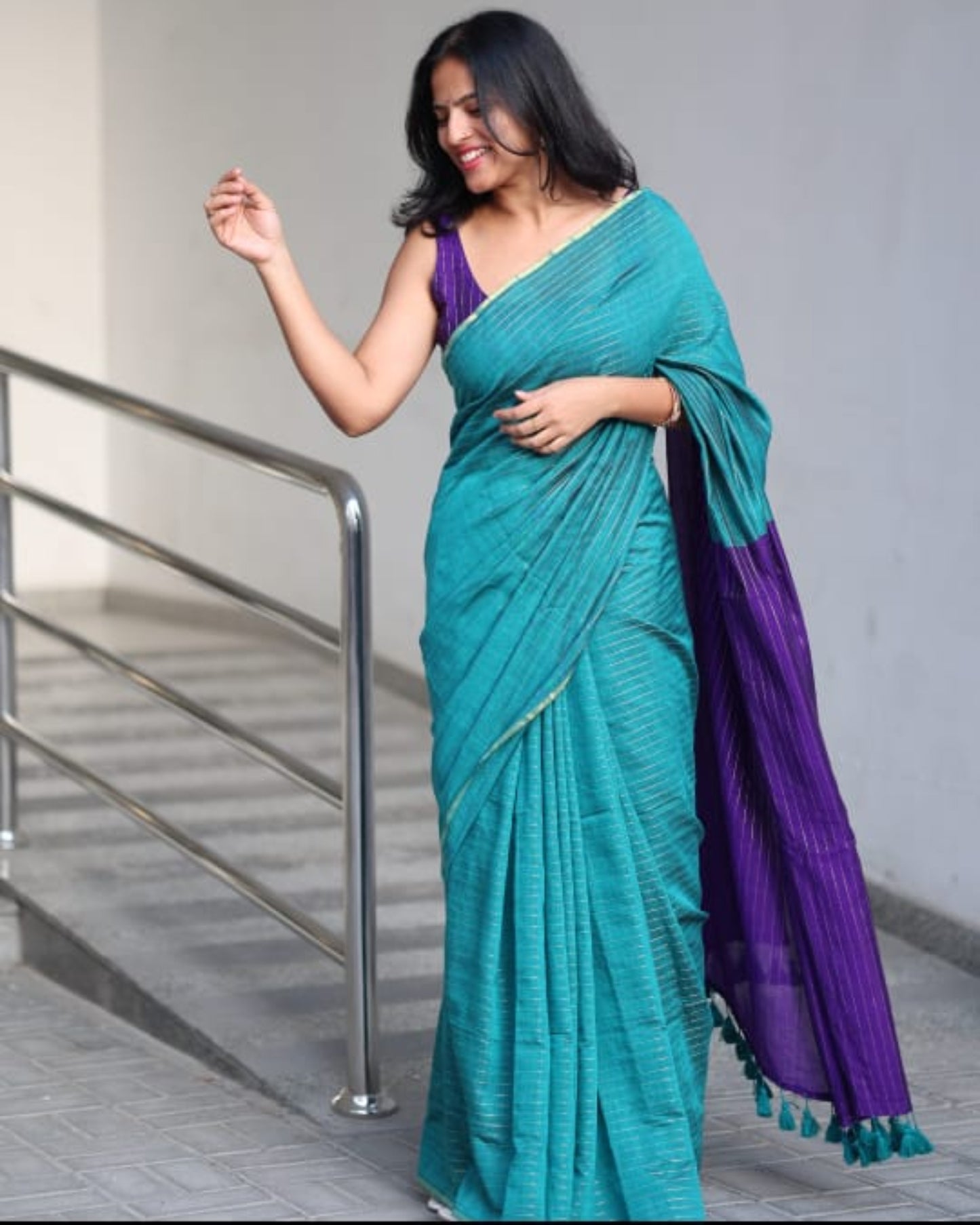 Festive Saree -  Vibrant Peacock