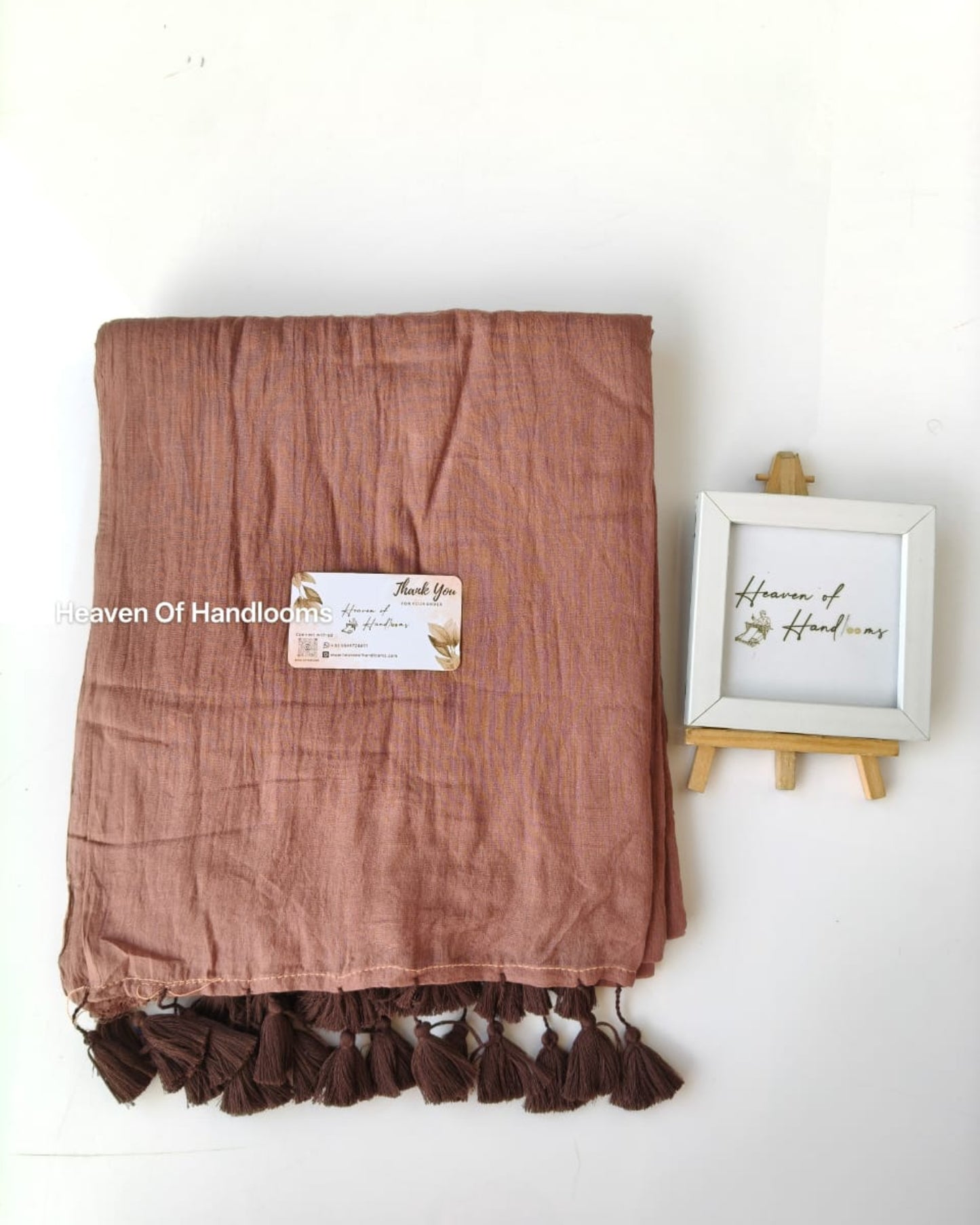 Plain Mul Saree - Choco