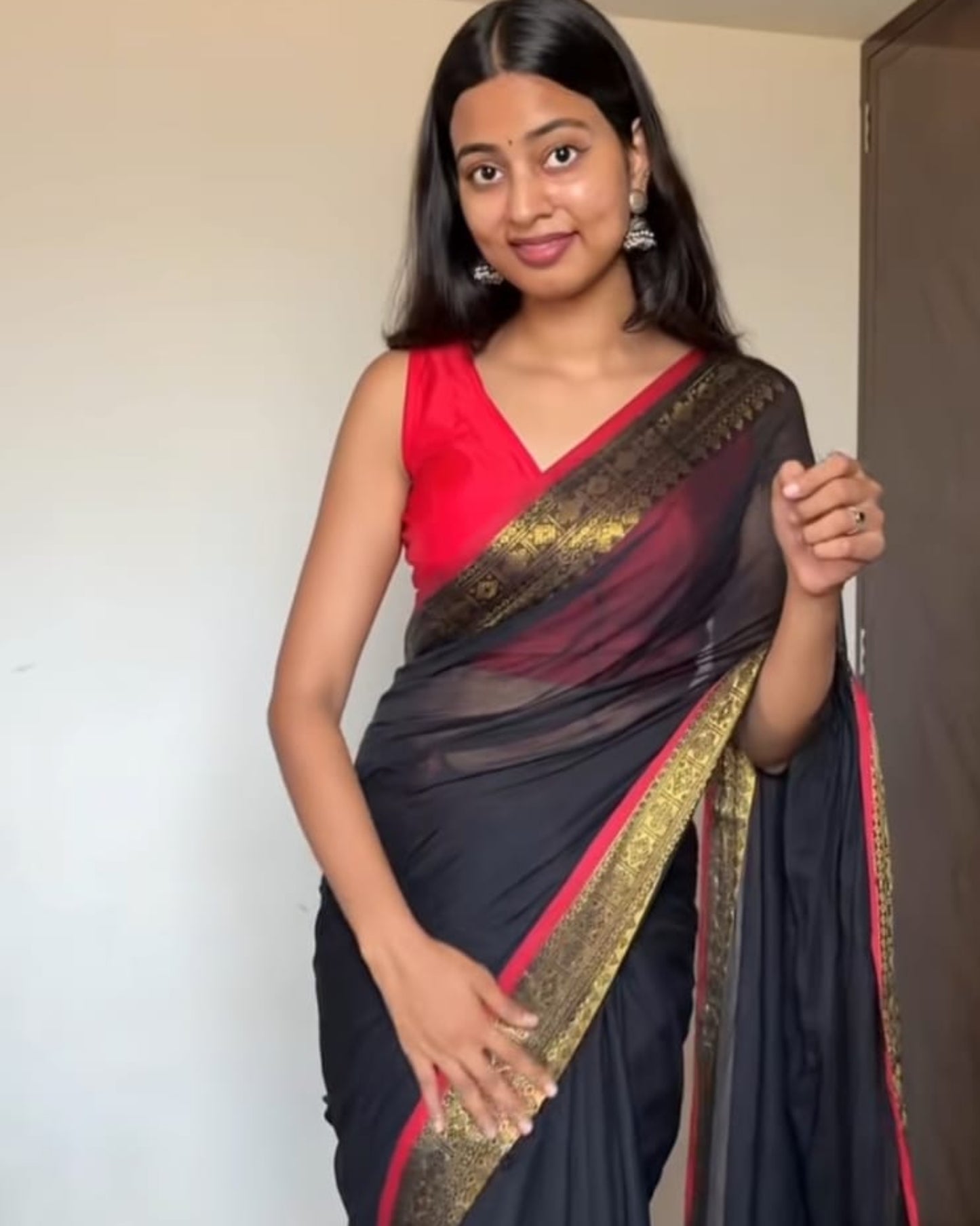 Festive Saree - Black Chetinadu