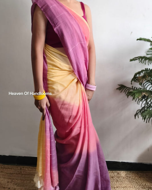 Contemporary Saree -Tri Color Jonaki
